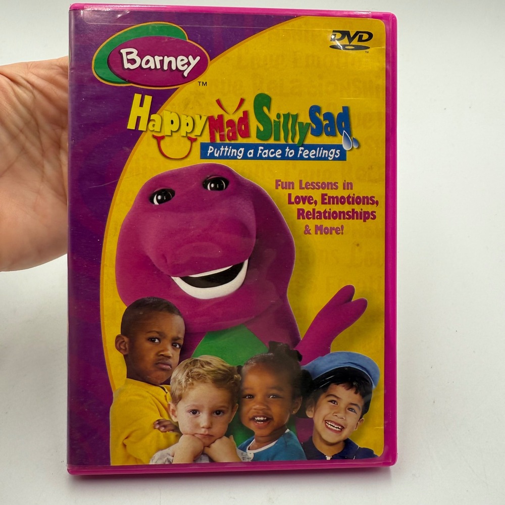 Barney Happy Mad Silly Sad DVD Case with Movin and Groovin Disc Tested